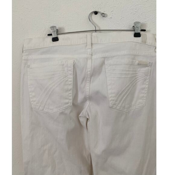 7 For All Mankind Dojo White Flare Jeans Size 32 - Picture 1 of 8